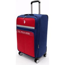 U.S. Polo Assn. Ortaboy Kumaş Valiz Lacivert-Bordo 26051