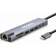 Nevamel® Enkado EKD-TP42 Type-C To To HDMI 2pd 2 USB 2.0 HDMI 4K + Sd/tf Ethernet 100MBS Multi· HUB(1923)