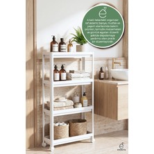 UltraMint 4 Katlı Tekerlekli Çok Amaçlı Banyo ve Mutfak Organizer Arabası