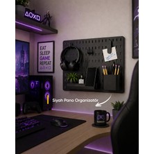 Çok Amaçlı Pano Organizatör Set 1( 28 cm x 40 cm ) Siyah - Dübelli