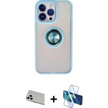 İlk El Grup Pilelistore™ iPhone 13 Pro Max Kılıf Yörünge Çizgi - Siyah 3D Antistatik Cam Ekran Koruyucu + Rainbow Kamera Lens Koruma Cam - Bz
