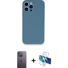 İlk El Grup Pilelistore™ iPhone 13 Pro Max Kılıf Zirve Modern Özel Seri - Siyah 3D Antistatik Cam Ekran Koruyucu + Neon Fosforlu Kamera Lens - Bz