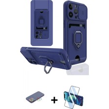 İlk El Grup Pilelistore™ iPhone 13 Pro Max Kılıf Vadi Form Prime - Siyah 3D Antistatik Cam Ekran Koruyucu + Renkli Kamera Lens Koruma Cam - Mı