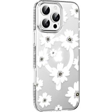 SHC4200 Iphone 16 Floral Magsafe Kapak - Beyaz