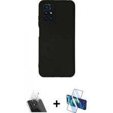 İlk El Grup Pilelistore™ Redmi 10 2022 Kılıf Ahenk Serisi - Siyah 3D Antistatik Cam Ekran Koruyucu + Kamera Lens Koruma Cam - Sf