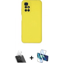 İlk El Grup Pilelistore™ Redmi 10 2022 Kılıf Ahenk Serisi - Siyah 3D Antistatik Cam Ekran Koruyucu + Kamera Lens Koruma Cam - Sf