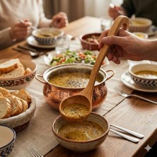 Canarino Ahşap Çorba Kepçesi ve Servis Kaşığı - Doğal Şimşir Görünümlü El Yapımı Tahta Kaşık, Mutfak Servis Seti Gereci, Sos ve Çorba Karıştırma Kaşığı, Kancalı Askı Tasarımlı