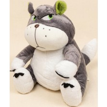 Peluş Sinirli Kedi 45 cm Gri-Beyaz