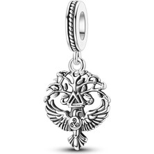 Iskandinav Viking Hayat Ağacı ve Kuşu Sallantılı Charm