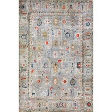 Grains Global Beleni Desenli Şönil Pamuk Tabanlı Yıkanabilir Kaymaz Antibakteriyel Salon Halısı 160X230