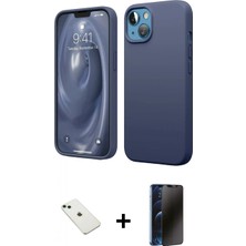 Pileli Store Pilelistore™ iPhone 14 Kılıf Kozmos Yansıma Özel Seri - Siyah 3D Antistatik Hayalet Cam Ekran Koruyucu + Diamond Kamera Lens - Yl