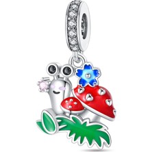 Fubena Şirin Kırmızı Kabuklu Salyangoz Sallantılı Charm