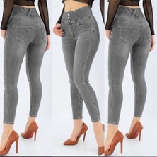 Mç Plus Yüksel Bel Likralı Kot Pantolon (Gri)