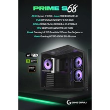 Game Garaj Prime S68 Amd R7 5700 32GB Ram 1tb SSD RTX5060 120MM Sıvı Soğt Freedos Oyuncu Oem Paket