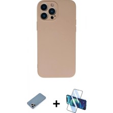Pileli Store Pilelistore™ iPhone 13 Pro Max Kılıf Ahenk Serisi - Siyah 3D Antistatik Cam Ekran Koruyucu + Shine Kamera Lens Koruma Cam - Gı