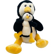 Pufu Toys Pelüş Yavrulu Penguen 60 cm 04061
