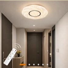 Kumandalı Ledli Siyah Şeritli Plafonyer Avize 33 cm