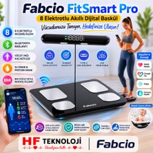 Fabcio 8 Elektrotlu  Fitsmart Pro Bluetooth Yağ Ölçer Profesyonel  Çok Fonksiyonlu Akıllı Tartı