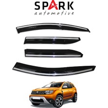 Spark Dacia Duster 2018-2024 Yıl Aralığı Uyumlu Cam Rüzgarlığı 4 Parça Kromlu