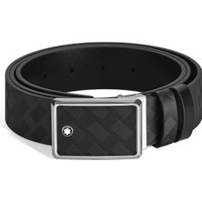 Montblanc Marquetri Desen Tokalı 30 mm Çift Taraflı Deri Kemer 221019