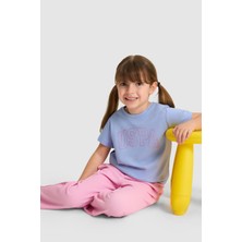 U.S. Polo Assn. Kız Çocuk Bisiklet Yaka Mor Basic Tişört 50325631-VR245