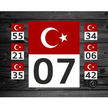 Sticker Usta Kişiye Özel Plaka ve Ay Yıldız Sticker - Türk Bayrağı Il Plaka Sticker - Araba Oto Motosiklet Karavan Araç Cam Sticker - 00192