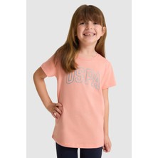 U.S. Polo Assn. Kız Çocuk Bisiklet Yaka Somon Basic Tişört 50325631-VR204