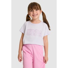 U.S. Polo Assn. Kız Çocuk Bisiklet Yaka Lila Basic Tişört 50325631-VR034