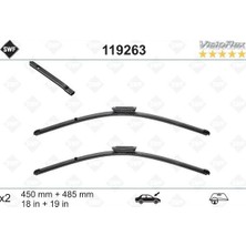 Valeo Hnrlishp Silecek 45 48.5 X2 Flatblade Mini R55 12 R56 10 F56 13 R57 10 R58 11 R59 12