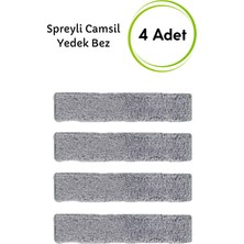 Lime Spreyli Camsil Yedek Bez - 4 Adet - Spreyli Çekpas Su Hazneli Silikonlu Microfiber Cam Temizleyici