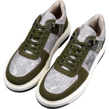 Dogo Erkek Vegan Deri Gri Sneakers - Ordinary Camo Tasarım