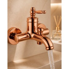 İsaoğlu Yapı Rose Bakır Rustik Banyo Bataryası Retro Duş Armatürü Pirinç Paslanmaz Bakır Bronz Batarya