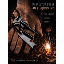 Newstore Home Magnezyum Çubuk Ateş Başlatıcı Seti Düdüklü Kamp Çakmağı Survival Anahtarlık Çok Fonksiyonlu Acil Durum Ateşleme Kiti