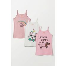 Joy Kids Kız Çocuk Baskılı Atlet 3'lü Avantajlı Paket (3-12YAŞ)