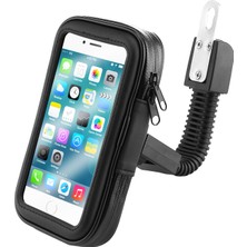 S-Link SL-M54 Plastik Su Geçirmez Siyah Aynaya Takılan Model Fermuarlı Telefon Tutucu