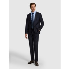 Cacharel Erkek Lacivert Slim Fit %100 Yün Çizgili Takım Elbise 50319152-VR033