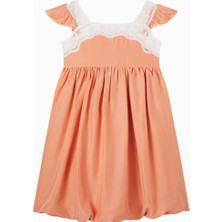 Chloe Chloé Kids Dantel Işlemeli Ipek Fırfırlı Kız Çocuk Elbise