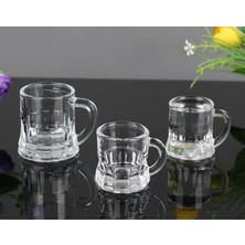 SNA 6 Lı Mini Bardak 55 ml Zemzem Shot Bardağı Kalın Taban Mini Kulplu Tasarım Kahve Yanı Bardağı Mini Bardak