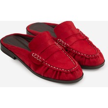 Shoemark Koda  Kırmızı Suni Süet Kadın Terlik