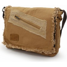 Old Cotton Cargo Cargo 7136 Günlük Omuz Postacı 14 Inch Laptop Çantası (Camel)