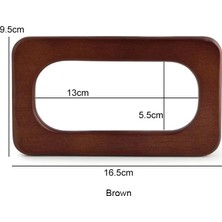 İğne İzi Ahşap Çanta Sapı Kahverengi – 16.5x9.5 cm Dıy El Yapımı Çanta Kulpu (2 Adet)