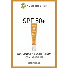 Yves Rocher Spf 50+ Yaşlanma Karşıtı Yüz Güneş Kremi Uva Uvb Koruyucu Leke Karşıtı Hafif Dokulu Nemlendirici Güneş Bakımı 40 ml