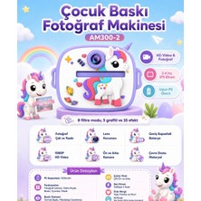 Yms Anında Fotoğraf Baskılı Çocuk Dijital Kamera – Termal Yazıcılı,ekranlı Çocuk Fotoğraf Makinesi