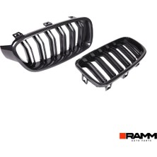 Ramm Bmw 5 Serisi F10 2010-2016 Ön Panjur Böbrek Izgara Seti - Siyah Karbon