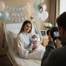 Petite Étoile Anne Sabahlık & Bebek 5'li Hastane Çıkışı Seti Kombin