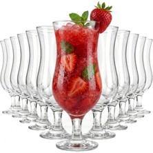 The Mask Elturko 12'li Cam Latte Bardağı 380 ml Meşrubat Smoothie Milkshake Kokteyl Bardağı