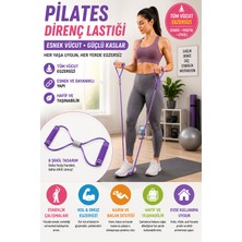 Open City Pilates Direnç Lastiği 8 Şekilli Egzersiz Bandı Evde Spor Fitness Esneme ve Duruş Destekli