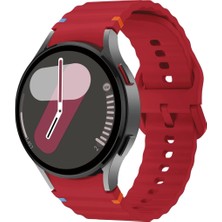 MobaxAksesuar Samsung Galaxy Watch 4 5 6 7 Fe 40 44 Classic 42 43 46 47 mm Kordon Dekoratif Örgü Çizgili Spor Silikon Kayış