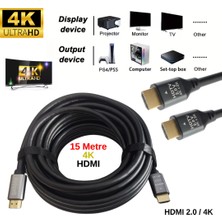 Vorex Gabble 15 Metre HDMI 2.0 Kablo 4K 60Hz Ultra Hd Altın Uçlu Tv Monitör Projeksiyon Ps5 Xbox