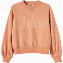Chloe Chloé Kids Logolu Pamuk Jarse Sweatshirt Kız Çocuk